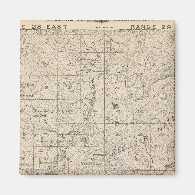 Imán Mapa de la sección del condado de Tulare T1617S R2 (Frente)