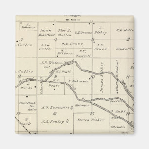 Imán Mapa de la sección del condado de Tulare T17S R25