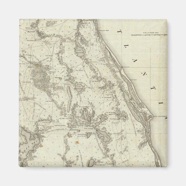 Imán Mapa De La Sede De La Guerra En Florida (Frente)