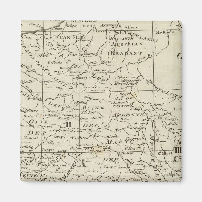 Imán Mapa de la sede de la guerra en Francia (Frente)