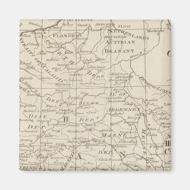 Imán Mapa de la sede de la guerra en Francia 2 (Frente)