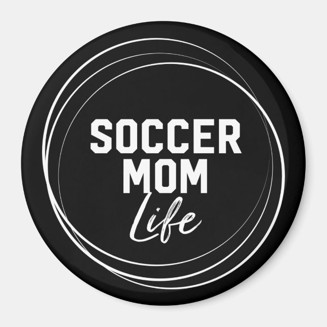 Imán Mapa de la vida de la mamá del fútbol - Negro (Frente)