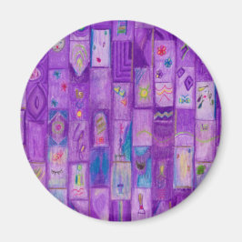 Imán Mapa de ladrillos morados suave