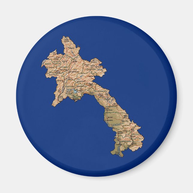 Imán Mapa de Laos (Frente)