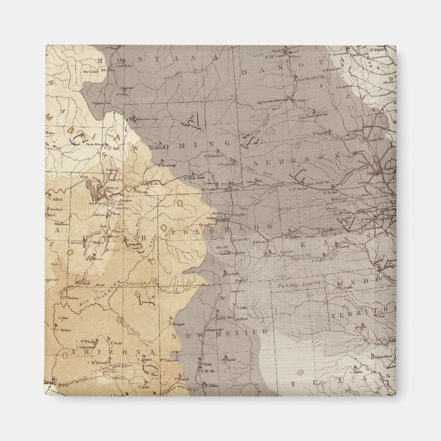 Imán Mapa de las áreas de drenaje de Estados Unidos (Frente)