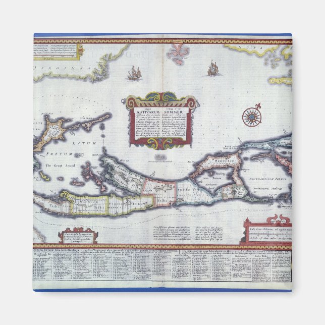 Imán Mapa de las Bermudas (Frente)