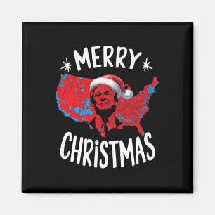 Imán Mapa de las elecciones rojas de Trump Feliz Navida