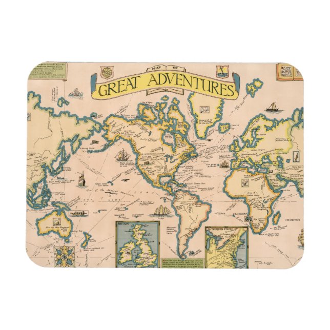 Imán Mapa de las grandes aventuras (Horizontal)