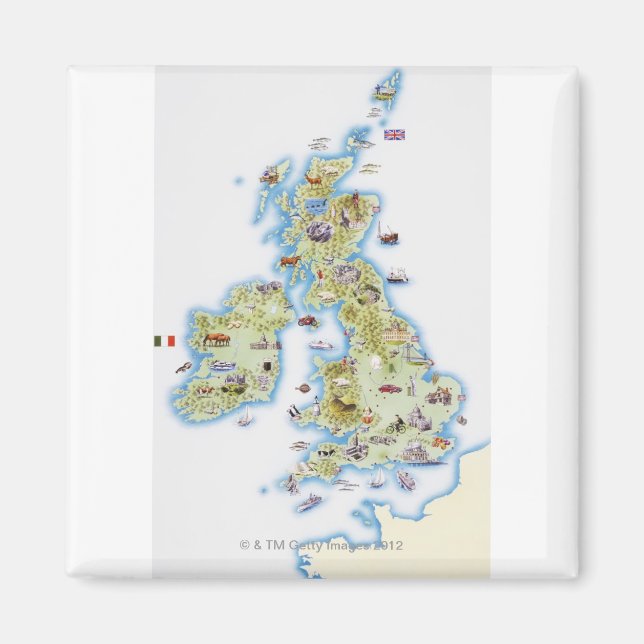 Imán Mapa de las Islas Británicas (Frente)
