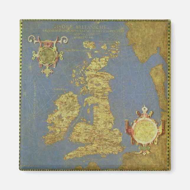 Imán Mapa de las Islas Británicas del siglo XVI (Frente)