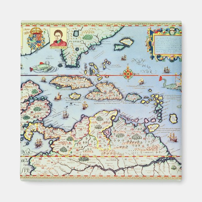 Imán Mapa de las islas del Caribe (Frente)