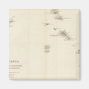 Imán Mapa de las Islas Leeward