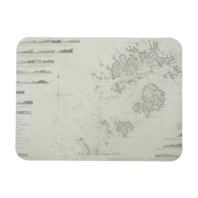 Imán Mapa de las islas Scilly en Gran Bretaña (Horizontal)