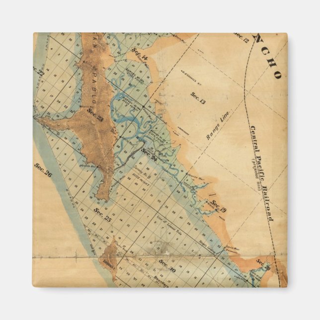 Imán Mapa de las marismas salinas y las mareas (Frente)