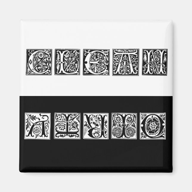 Imán Mapa de lavavajillas renacentista limpio y sucio (Frente)