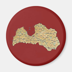 Imán Mapa de Letonia