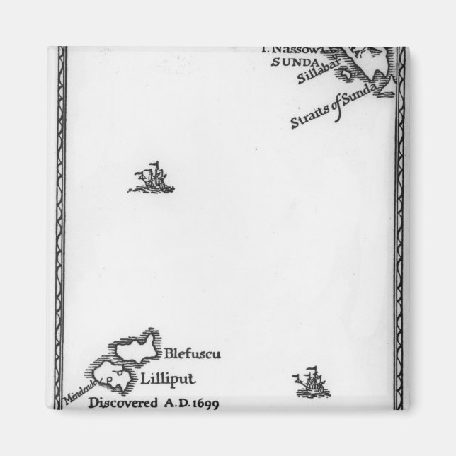 Imán Mapa de Lilliput y Blefuscu (Frente)