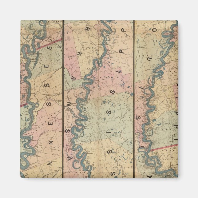 Imán Mapa de Lloyd del río Misisipi Inferior (Frente)