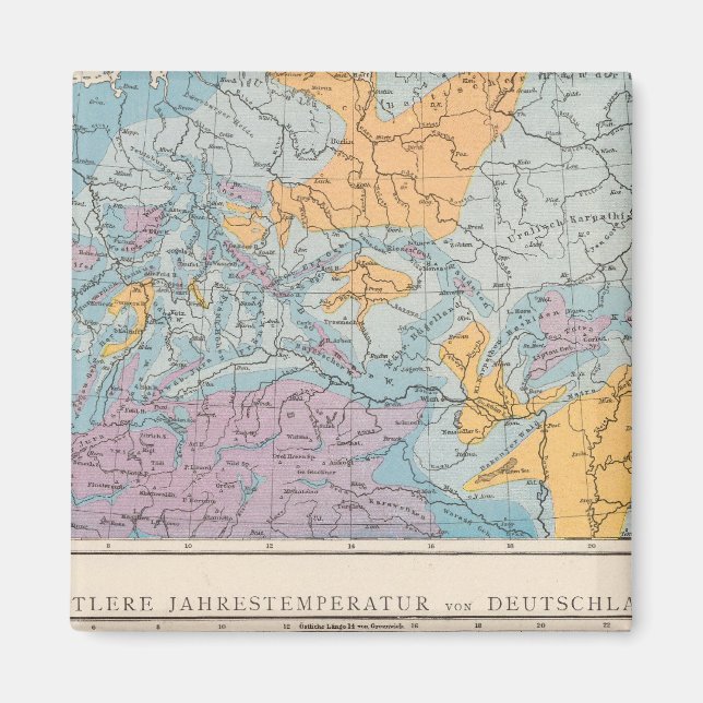 Imán Mapa de lluvias de Alemania (Frente)