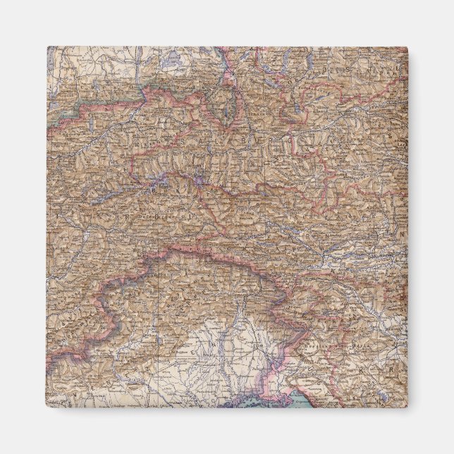 Imán Mapa de los Alpes de Austria (Frente)