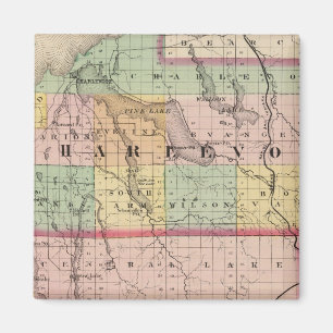 Imán Mapa de los condados de Charlevoix y Antrim, Michi