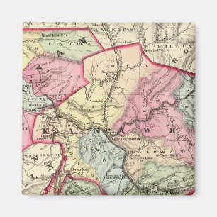 Imán Mapa de los condados de Putnam, Kanawha, Boone