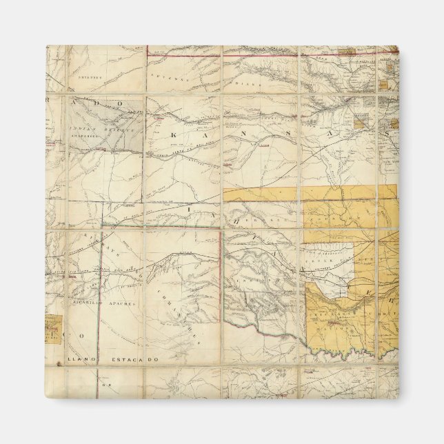 Imán Mapa De Los Estados De Kansas Y Texas (Frente)