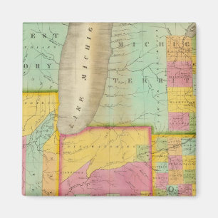 Imán Mapa de los estados de Ohio Indiana e Illinois