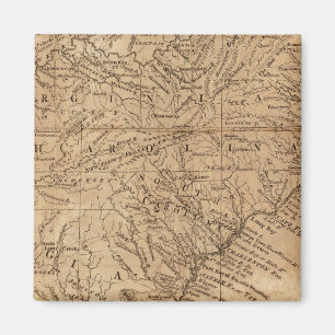 Imán Mapa de los estados de Virginia y Carolina del Nor