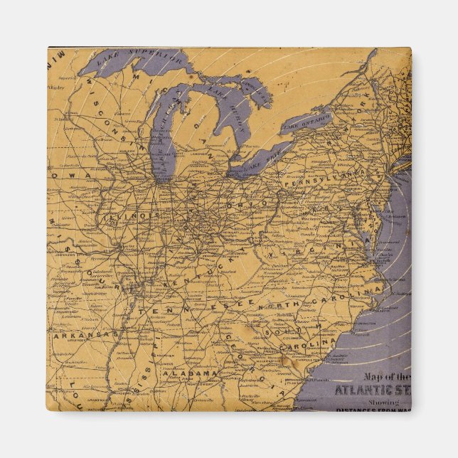 Imán Mapa de los Estados del Atlántico (Frente)