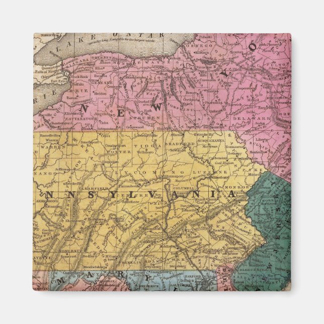 Imán Mapa de los Estados del Medio (Frente)