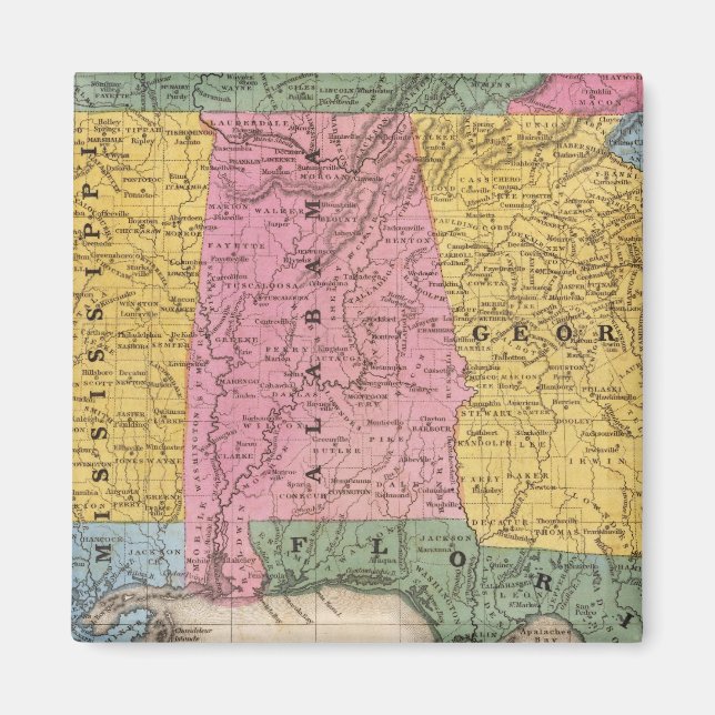 Imán Mapa de los Estados del Sur (Frente)