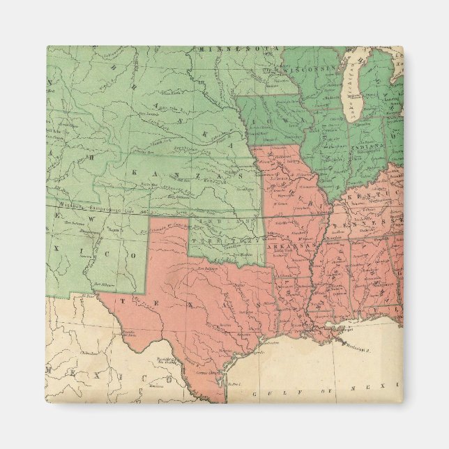 Imán Mapa de los Estados Unidos 2 (Frente)