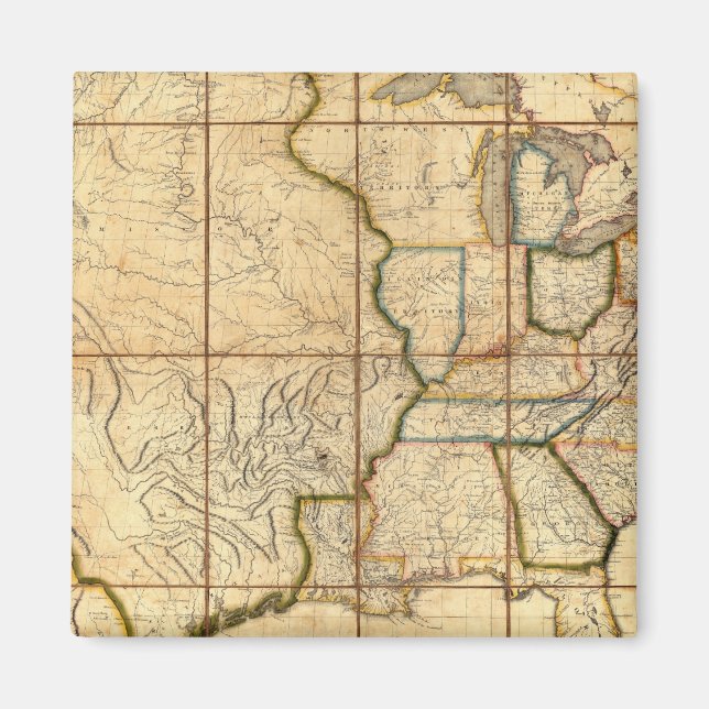 Imán Mapa de los Estados Unidos 3 (Frente)