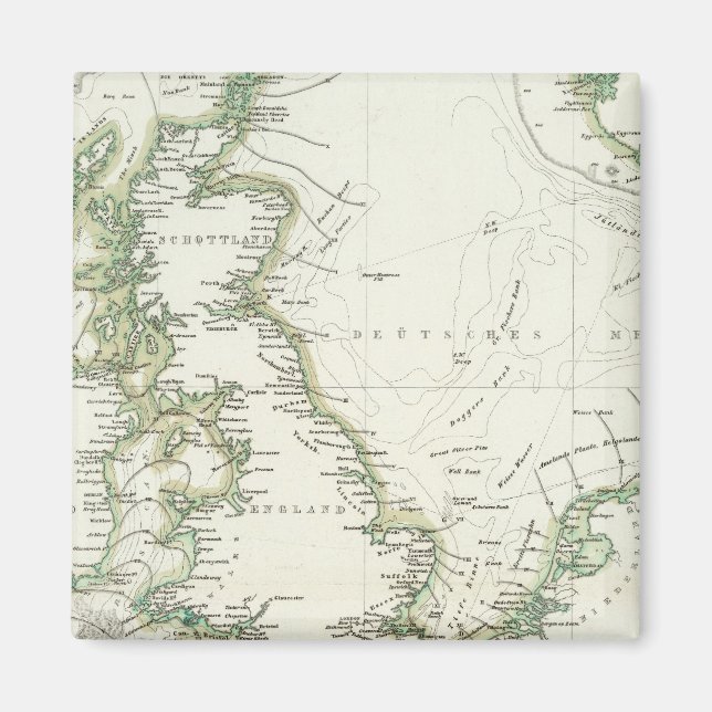 Imán Mapa de los mares alemanes (Frente)