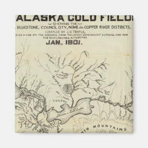 Imán Mapa De Los Nuevos Campos De Oro De Alaska