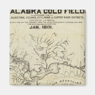 Imán Mapa De Los Nuevos Campos De Oro De Alaska