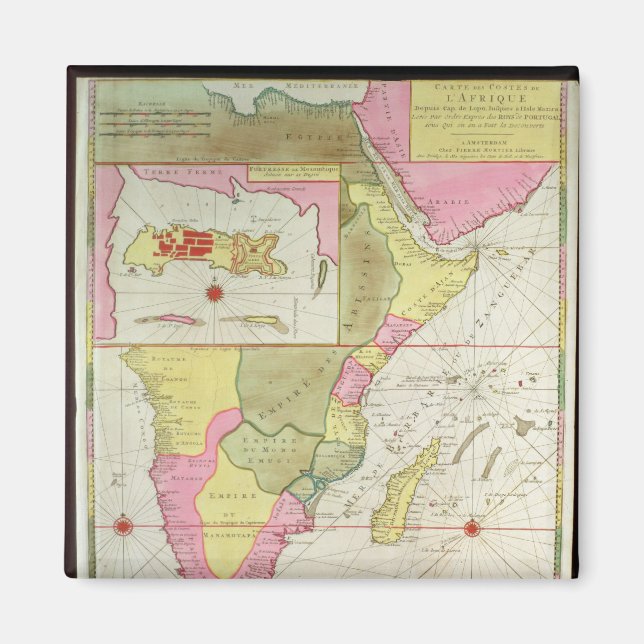 Imán Mapa de los países de África (Frente)