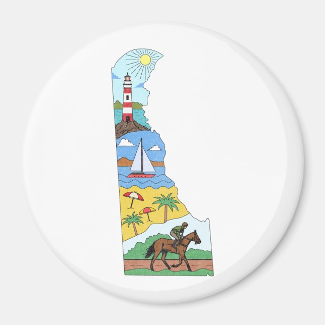 Imán Mapa De Los Parques Nacionales De Delaware Sea Bea (Frente)