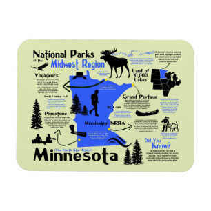 Imán Mapa de los parques nacionales de Minnesota