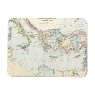 Imán Mapa de los viajes del misionario de Paul del