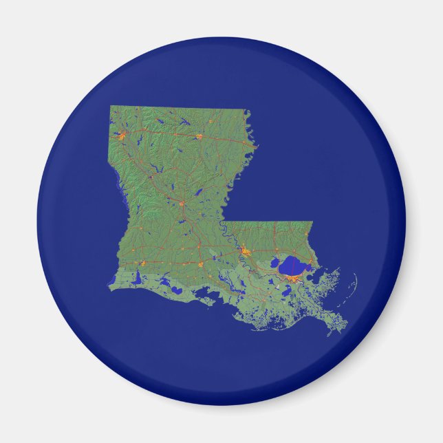 Imán Mapa de Louisiana Magnet (Frente)