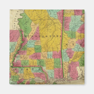Imán Mapa de Luisiana, Misisipi y Alabama