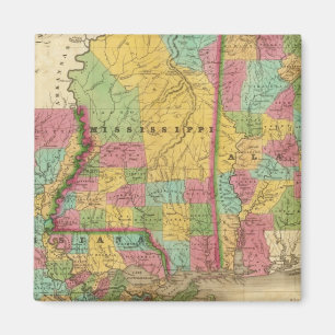 Imán Mapa de Luisiana Mississippi y Alabama