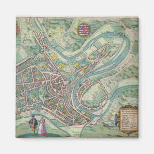 Imán Mapa de Luxemburgo, de 'Civitates Orbis Terrarum