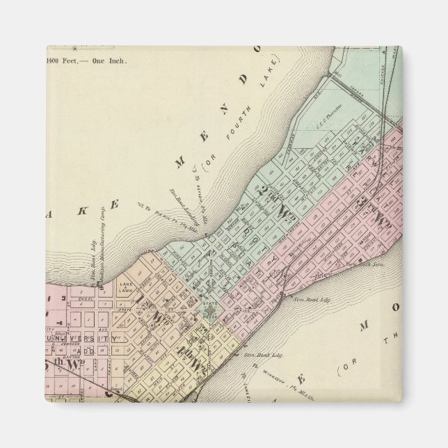 Imán Mapa de Madison, Wisconsin (Frente)