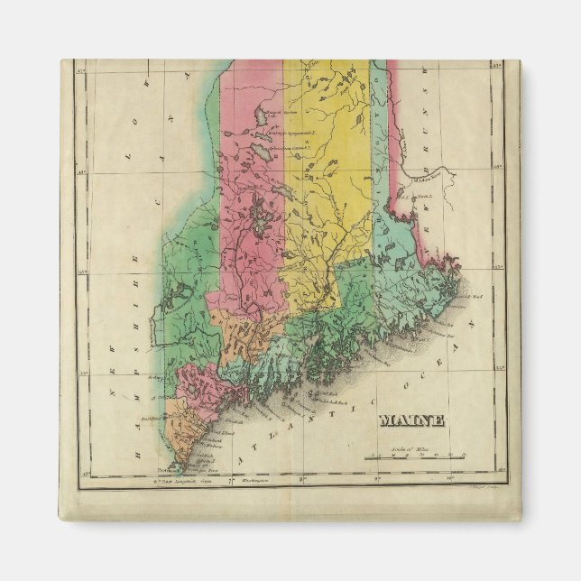 Imán Mapa De Maine (Frente)
