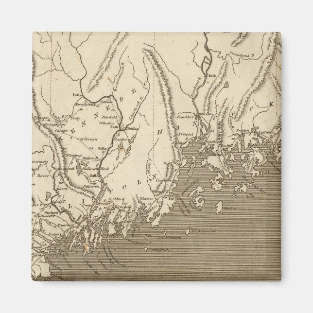Imán Mapa de Maine por Arrowsmith (Frente)