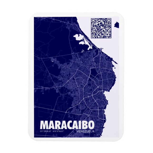 Imán Mapa de Maracaibo - Venezuela Travel City Map (Vertical)