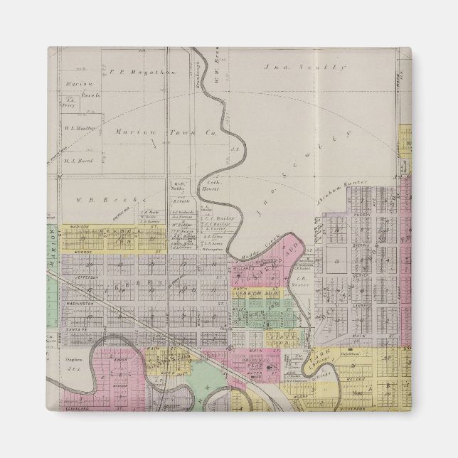 Imán Mapa de Marion, condado de Marion, Kansas (Frente)